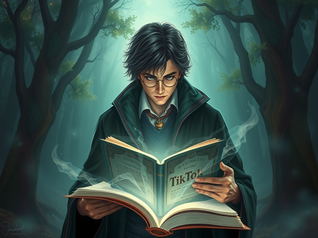 Harry Potter lendo TikTok